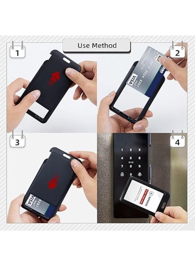 حامل هوية مصنوع من البلاستيك الصلب، يستخدم في العمل والمكتب والمدرسة والمصنع لحفظ بطاقات الائتمان و الهوية وبطاقات المفاتيح القربية ورخص القيادة و المرور اسود - Image 2
